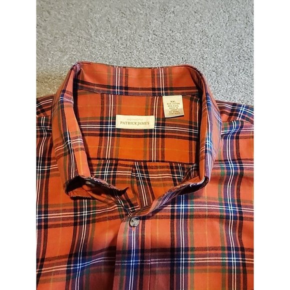 Patrick James Men Button Up Checked Plaid WOOL BLEND 2xl Multi-Color Mid-Weight - Picture 2 of 12